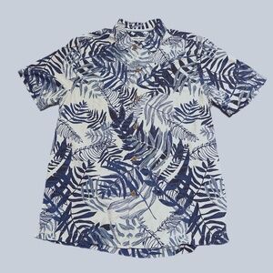 Tommy Bahama Mens Navy SZM 100% Silk Hawaiian Theme Print Extra Buttons